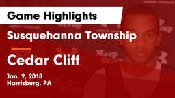 Susquehanna Township  vs Cedar Cliff  Game Highlights - Jan. 9, 2018