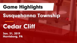 Susquehanna Township  vs Cedar Cliff  Game Highlights - Jan. 31, 2019