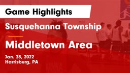 Susquehanna Township  vs Middletown Area  Game Highlights - Jan. 28, 2022