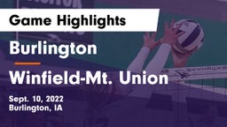 Burlington  vs Winfield-Mt. Union  Game Highlights - Sept. 10, 2022