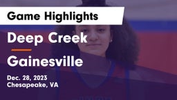 Deep Creek  vs Gainesville  Game Highlights - Dec. 28, 2023
