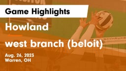 Howland  vs west branch (beloit) Game Highlights - Aug. 26, 2023