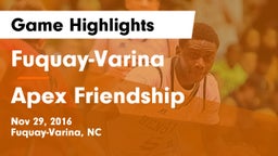 Fuquay-Varina  vs Apex Friendship  Game Highlights - Nov 29, 2016