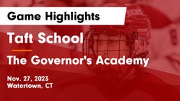Taft School vs The Governor's Academy Game Highlights - Nov. 27, 2023