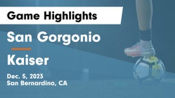 San Gorgonio  vs Kaiser  Game Highlights - Dec. 5, 2023