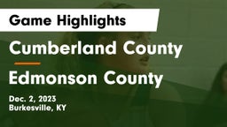 Cumberland County  vs Edmonson County  Game Highlights - Dec. 2, 2023