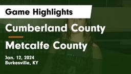 Cumberland County  vs Metcalfe County  Game Highlights - Jan. 12, 2024