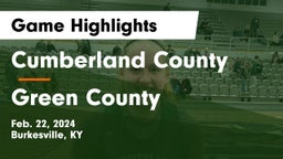 Cumberland County  vs Green County Game Highlights - Feb. 22, 2024