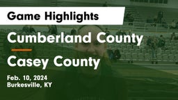Cumberland County  vs Casey County  Game Highlights - Feb. 10, 2024