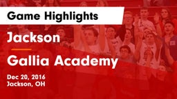 Jackson  vs Gallia Academy Game Highlights - Dec 20, 2016