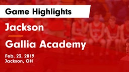 Jackson  vs Gallia Academy Game Highlights - Feb. 23, 2019