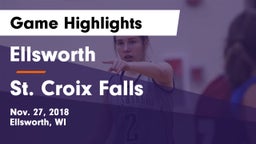 Ellsworth  vs St. Croix Falls  Game Highlights - Nov. 27, 2018