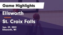 Ellsworth  vs St. Croix Falls  Game Highlights - Jan. 29, 2022