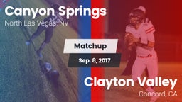 Matchup: Canyon Springs High vs. Clayton Valley  2017
