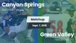 Matchup: Canyon Springs High vs. Green Valley  2018