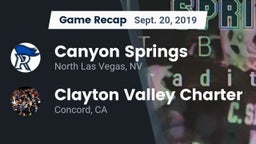Recap: Canyon Springs  vs. Clayton Valley Charter  2019