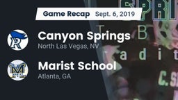 Recap: Canyon Springs  vs. Marist School 2019