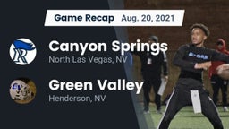Recap: Canyon Springs  vs. Green Valley  2021