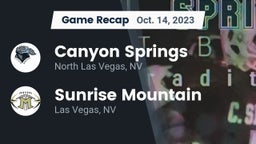 Recap: Canyon Springs  vs. Sunrise Mountain  2023