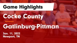 Cocke County  vs Gatlinburg-Pittman  Game Highlights - Jan. 11, 2022