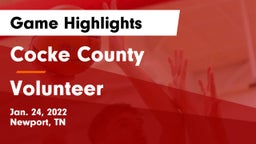 Cocke County  vs Volunteer  Game Highlights - Jan. 24, 2022