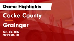 Cocke County  vs Grainger  Game Highlights - Jan. 28, 2022