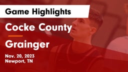 Cocke County  vs Grainger  Game Highlights - Nov. 20, 2023