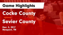 Cocke County  vs Sevier County Game Highlights - Dec. 5, 2017