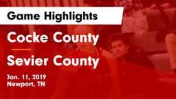 Cocke County  vs Sevier County  Game Highlights - Jan. 11, 2019