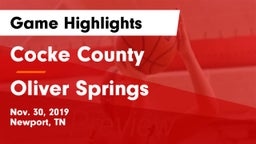 Cocke County  vs Oliver Springs  Game Highlights - Nov. 30, 2019