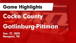 Cocke County  vs Gatlinburg-Pittman  Game Highlights - Jan. 27, 2020