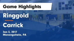 Ringgold  vs Carrick  Game Highlights - Jan 3, 2017