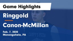 Ringgold  vs Canon-McMillan  Game Highlights - Feb. 7, 2020