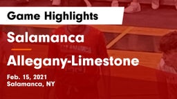 Salamanca  vs Allegany-Limestone  Game Highlights - Feb. 15, 2021