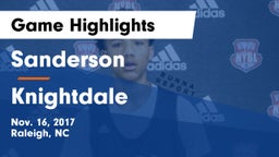 Sanderson  vs Knightdale  Game Highlights - Nov. 16, 2017