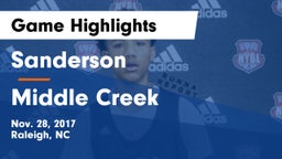 Sanderson  vs Middle Creek  Game Highlights - Nov. 28, 2017