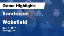 Sanderson  vs Wakefield  Game Highlights - Dec. 1, 2017