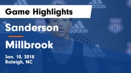 Sanderson  vs Millbrook  Game Highlights - Jan. 10, 2018