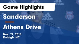 Sanderson  vs Athens Drive  Game Highlights - Nov. 27, 2018