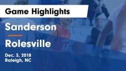 Sanderson  vs Rolesville  Game Highlights - Dec. 3, 2018
