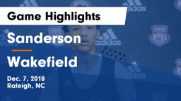 Sanderson  vs Wakefield Game Highlights - Dec. 7, 2018