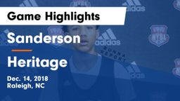 Sanderson  vs Heritage Game Highlights - Dec. 14, 2018