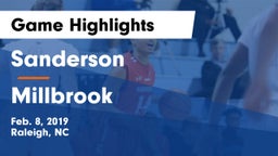 Sanderson  vs Millbrook  Game Highlights - Feb. 8, 2019