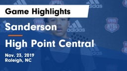 Sanderson  vs High Point Central  Game Highlights - Nov. 23, 2019