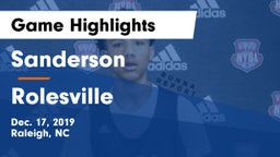 Sanderson  vs Rolesville  Game Highlights - Dec. 17, 2019