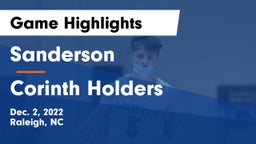 Sanderson  vs Corinth Holders  Game Highlights - Dec. 2, 2022