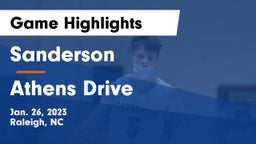 Sanderson  vs Athens Drive  Game Highlights - Jan. 26, 2023