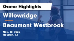 Willowridge  vs Beaumont Westbrook Game Highlights - Nov. 18, 2023