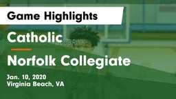 Catholic  vs Norfolk Collegiate Game Highlights - Jan. 10, 2020