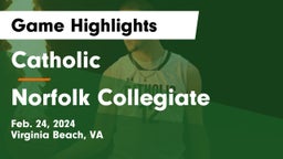 Catholic  vs Norfolk Collegiate Game Highlights - Feb. 24, 2024